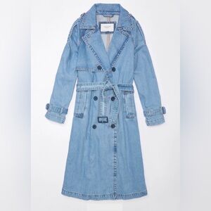 American Eagle Denim Trench Coat Size XL NWT